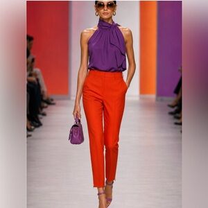NWT J. Crew Cameron Red Cropped Pants Size 4